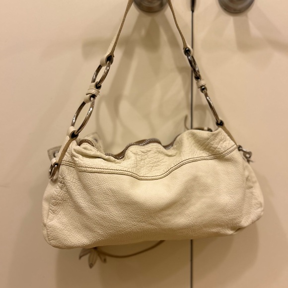 Vintage Miu Miu Cream leather embellishment flower motif baguette bag purse - Picture 2 of 16